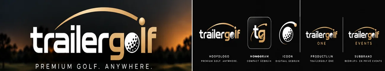 Referentie voor de zwart-gouden merkuitstraling van trailergolf